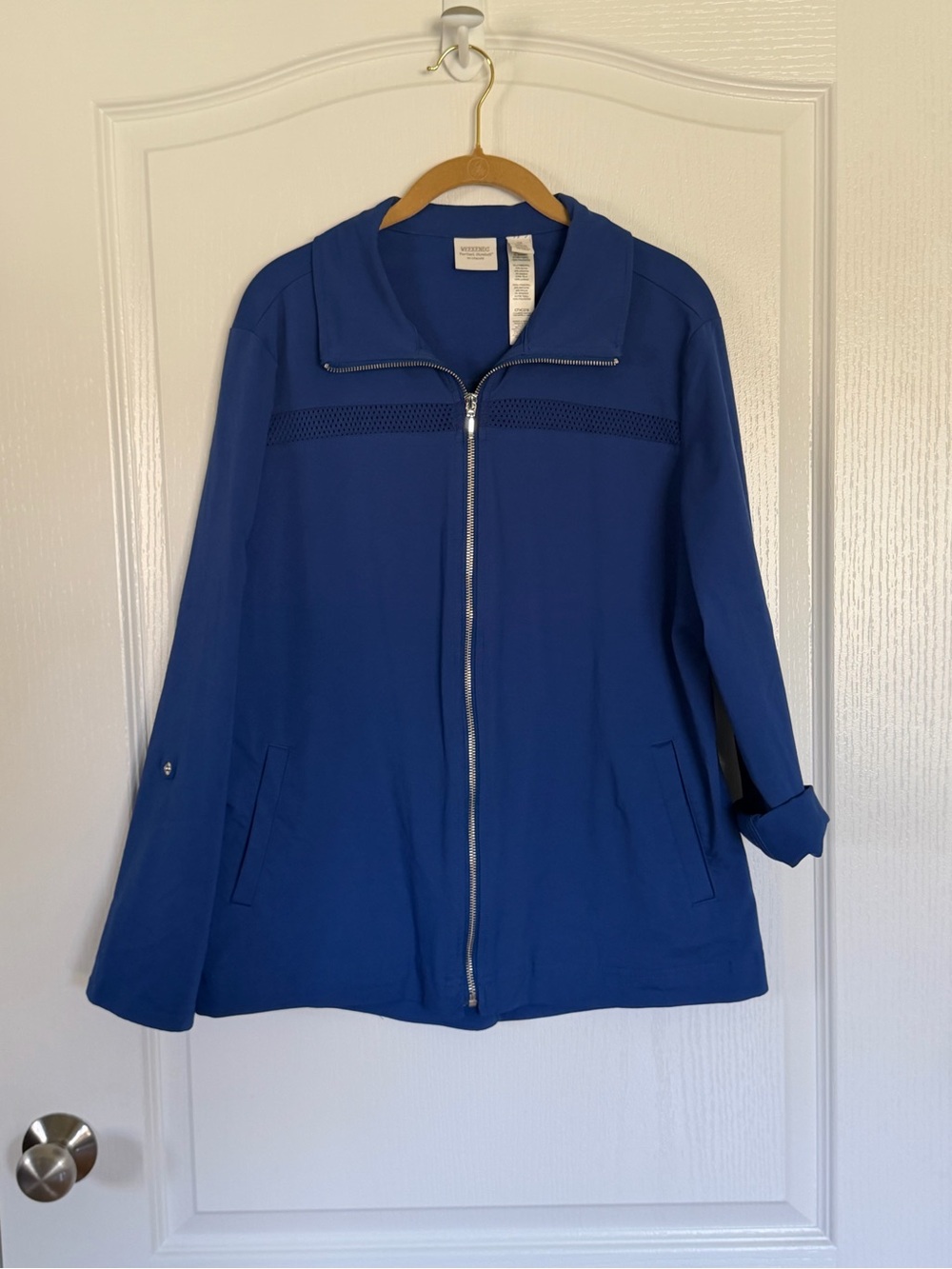 Chico's Royal Blue Zip-Front Jacket, sz Lg
